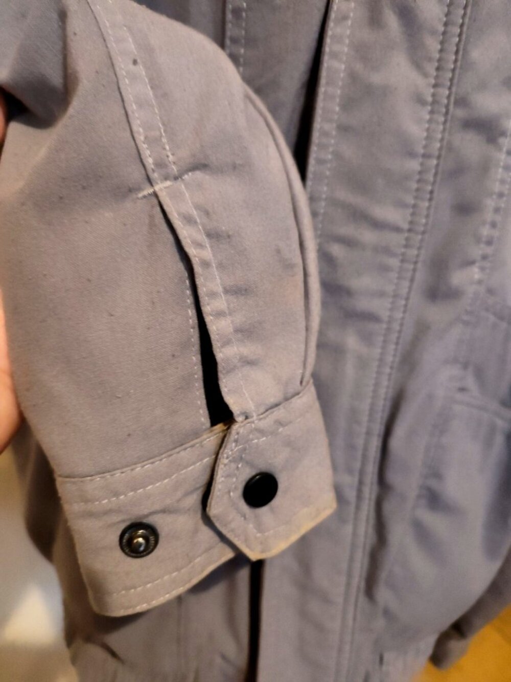 Trader Bay Gray Jacket Size L With High Collar & Snap Cuffs - Picture 4 of 10